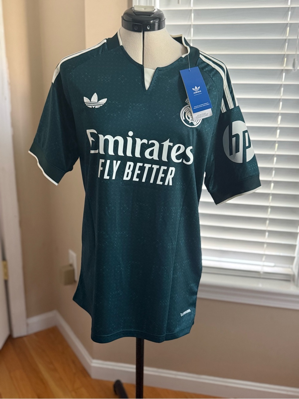 adidas AS Real Madrid Dark Green Soccer Jersey with White Logosbig- Valverde#8